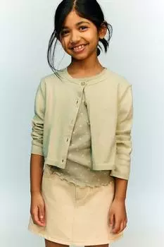 Хлопковый кардиган H&M, зеленый