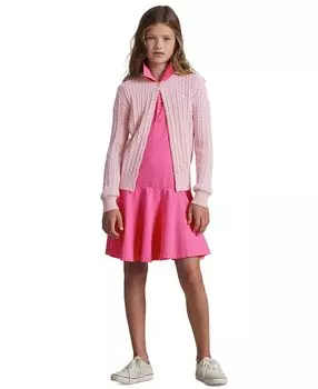 Хлопковый кардиган косой вязки для больших девочек Polo Ralph Lauren