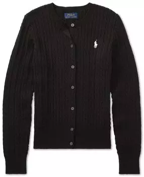 Хлопковый кардиган косой вязки для больших девочек Polo Ralph Lauren