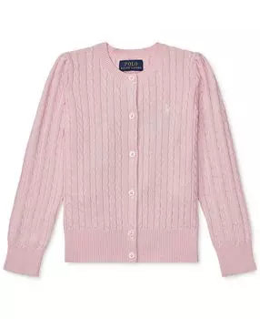 Хлопковый кардиган косой вязки для малышей и маленьких девочек Polo Ralph Lauren