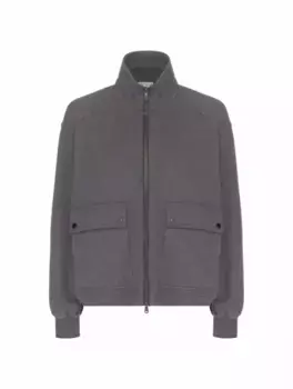 Хлопковый кардиган на молнии Brunello Cucinelli, серый