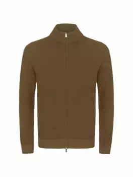 Хлопковый кардиган на молнии Fedeli, зелёный