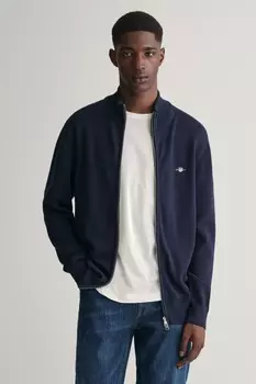 Хлопковый кардиган на молнии Gant, синий