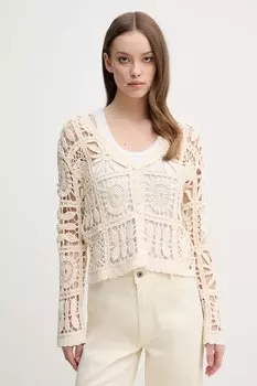 Хлопковый кардиган Olympia Pepe Jeans, бежевый