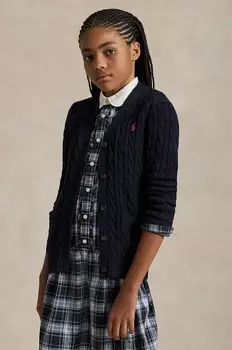 Хлопковый кардиган Polo Ralph Lauren для мальчика, темно-синий