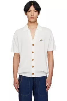 Хлопковый кардиган-поло Vivienne Westwood, белый