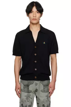 Хлопковый кардиган-поло Vivienne Westwood, черный