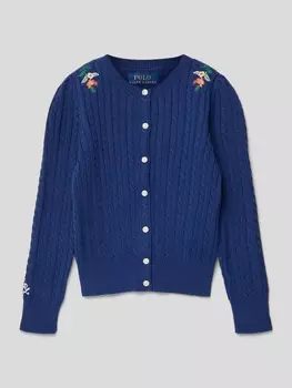 Хлопковый кардиган с этикеткой Polo Ralph Lauren, темно-синий