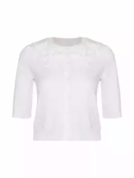 Хлопковый кардиган с цветочной аппликацией Valentino Garavani, белый