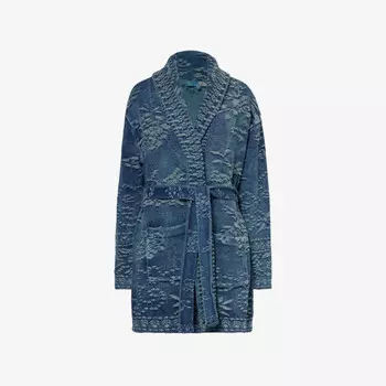 Хлопковый кардиган с цветочной вышивкой Polo Ralph Lauren, индиго
