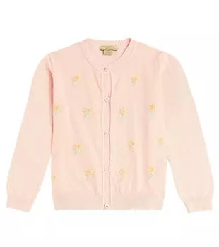 Хлопковый кардиган с цветочным принтом Stella Mccartney, розовый
