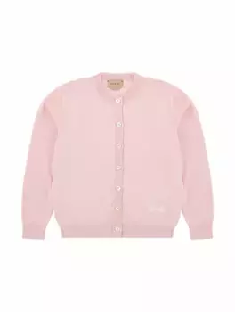 Хлопковый кардиган с логотипом Gucci, розовый