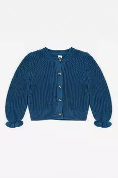 Хлопковый кардиган с провалами Gap, синий