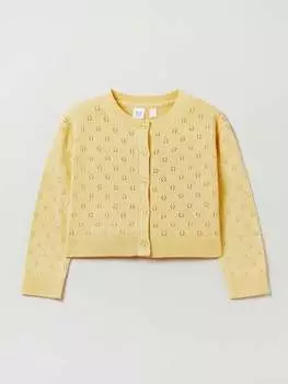 Хлопковый кардиган с узором «пуанты» Gap, цвет honey yellow