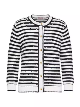 Хлопковый кардиган с вышивкой Valentino Garavani, слоновая кость