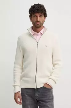 Хлопковый кардиган Tommy Hilfiger, бежевый