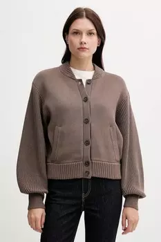 Хлопковый кардиган Tommy Hilfiger, коричневый