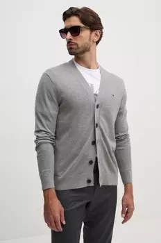 Хлопковый кардиган Tommy Hilfiger, серый