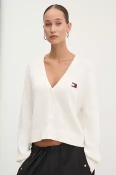 Хлопковый кардиган Tommy Jeans, бежевый