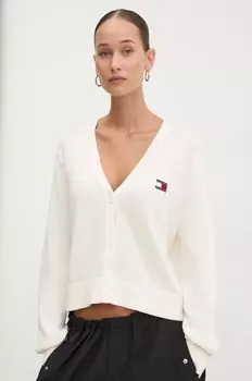 Хлопковый кардиган Tommy Jeans, бежевый