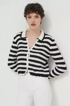 Хлопковый кардиган Tommy Jeans, черный