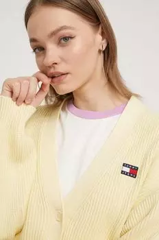 Хлопковый кардиган Tommy Jeans, желтый