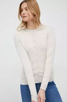 Хлопковый кардиган United Colors of Benetton, бежевый