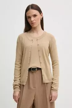 Хлопковый кардиган United Colors Of Benetton, бежевый