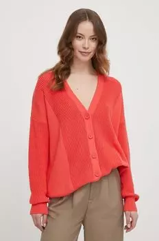 Хлопковый кардиган United Colors of Benetton, красный