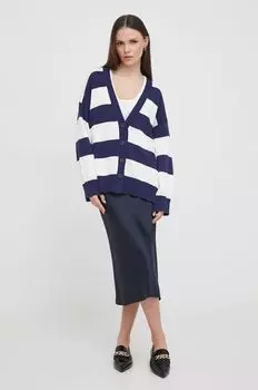 Хлопковый кардиган United Colors of Benetton, темно-синий