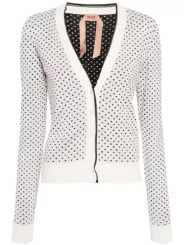 Хлопковый кардиган в горошек N21, серый