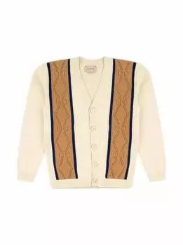 Хлопковый кардиган вязки интарсия Gucci