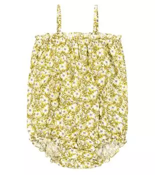 Хлопковый комбинезон baby nfle с цветочным принтом Bonpoint, мультиколор