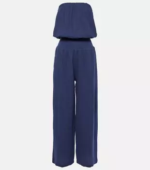 Хлопковый комбинезон без бретелек Melissa Odabash, синий