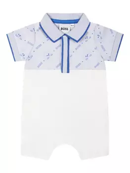 Хлопковый комбинезон BOSS Kidswear, белый