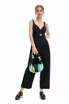 Хлопковый комбинезон Desigual, черный