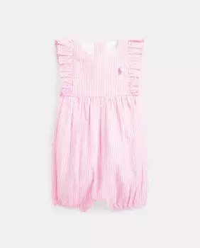 Хлопковый комбинезон для девочки с отделкой оборками Polo Ralph Lauren, цвет Rosa