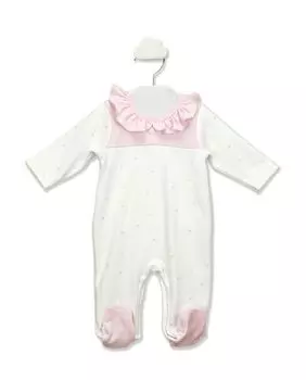 Хлопковый комбинезон для девочки с принтом звезд и лун BABID, розовый