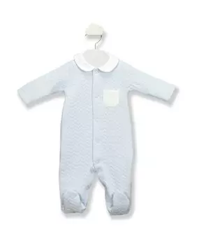 Хлопковый комбинезон для мальчика с зигзагообразной текстурой BABID, синий