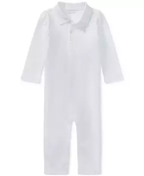 Хлопковый комбинезон для маленьких девочек Polo Ralph Lauren, белый