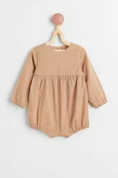 Хлопковый комбинезон H&amp;M, бежевый/цветы