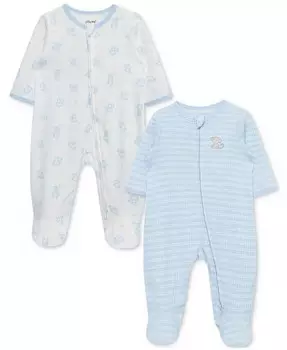 Хлопковый комбинезон на ножках для маленьких мальчиков, комплект из 2 предметов Little Me, синий