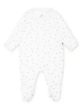 Хлопковый комбинезон Petit Bateau со звездным принтом, белый