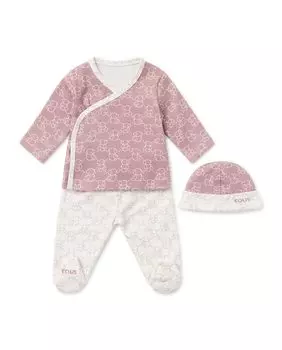 Хлопковый комплект для девочки с несколькими мишками Tous, розовый