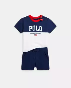 Хлопковый комплект для мальчика с ПОЛО Polo Ralph Lauren, мультиколор