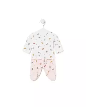 Хлопковый комплект для новорожденной девочки с подвесками в виде мишек Tous, розовый