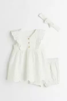 Хлопковый комплект из 3 предметов H&amp;M, белый