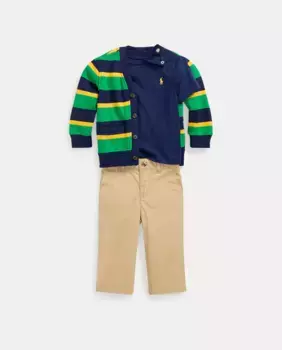 Хлопковый комплект из трех предметов для мальчика Polo Ralph Lauren, мультиколор