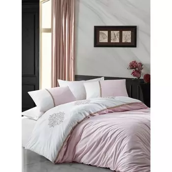 Хлопковый Комплект постельного белья Ranforce с вышивкой - Carel Pudra