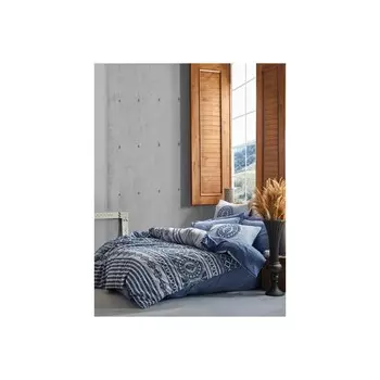 Хлопковый Комплект постельного белья Toprak Double Norwin Indigo